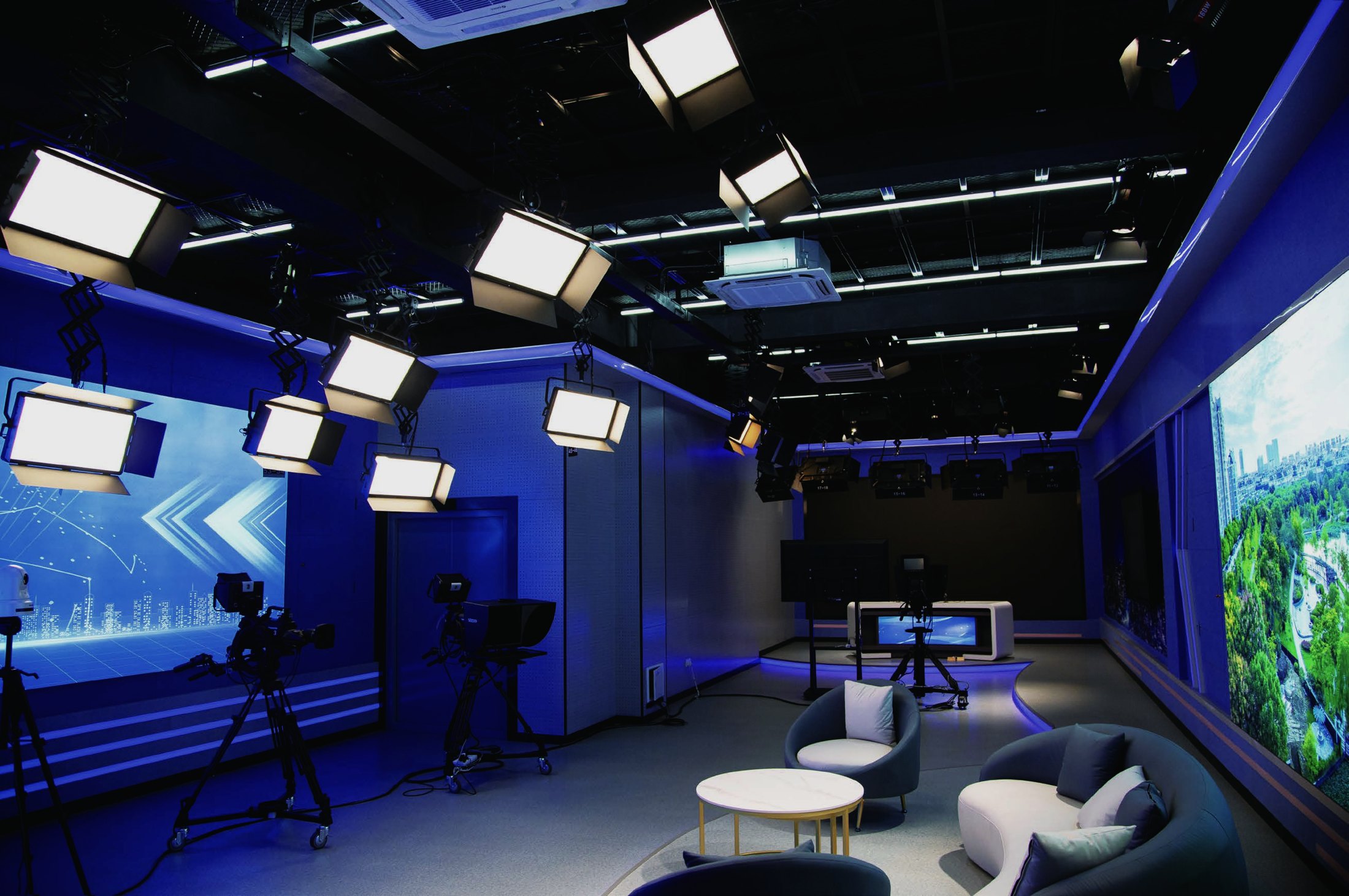 Government media center studio lighting case